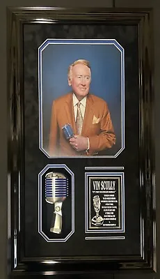 Vin Scully Voice Of Los Angeles Dodgers Framed Signed Microphone PSA !!RARE!! • $3749.96