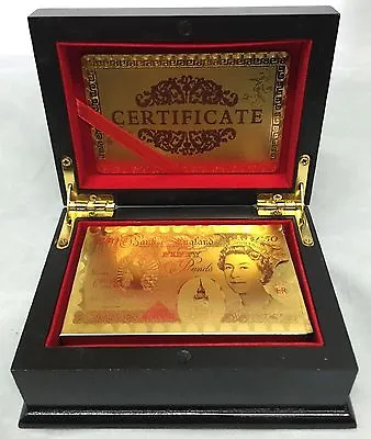 £3.99 • Buy 24K Gold Plated Playing Cards Poker Game Deck Wooden Gift Box 99.9% Certificate