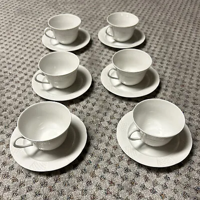 VISTA ALEGRE - PORTUGAL White Coffee/tea Cup&Saucer Set Of 6 • $24.99