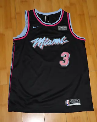Nike Dwyane Wade 3 Miami Heat Vice Nights Swingman Jersey Size 48 • $42.99