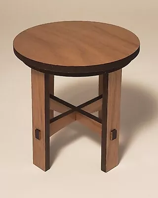 Dollhouse Miniature Artisan Made Stickley Style Mission End Table Solid Walnut • $24