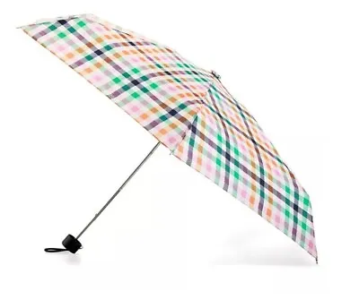 Totes Micro Mini Purse Manual Umbrella NeverWet Technology Rainbow Gingham NEW • $19.90