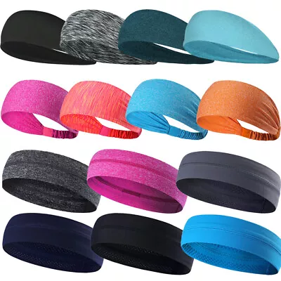 Men Women Non-Slip Headband Sweat Wicking Yoga Running Fitness Sports Hair Wraps • $3.99