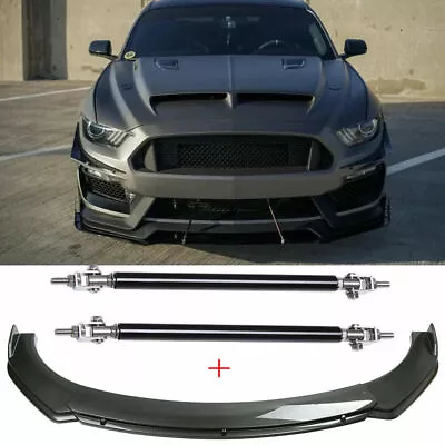 For Ford Mustang GT GT350 Front Bumper Lip Splitter Carbon Fiber + Strut Rods • $59.85