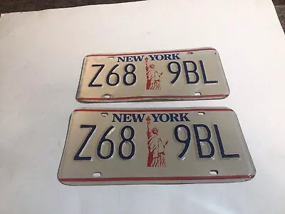 Good Vintage Matching Set Of New York State Liberty License Plates - ( Z68 9BL ) • $14.99