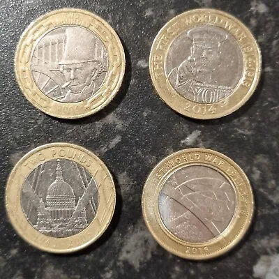Two Pound Coin Job Lot Bundle 4 X £2 Pound Coins Circulated  Possible Mistrikes? • £17.95