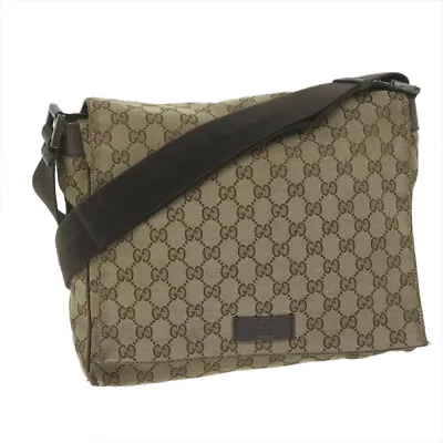 GUCCI GG Canvas Shoulder Bag Beige 146236 Auth 60797 • $147.20