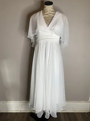 Vintage 1970’s Bianchi Chiffon Dress Women’s White Gown Eveningwear Gown  • $48.99