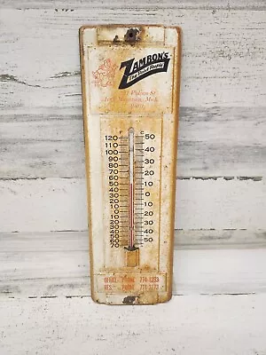 Vintage Paint Advertising Thermometer Zambons Iron Mountain Michigan Working  • $29.99