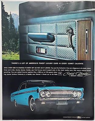 1963 Mercury Comet Caliente Blue Vintage Print Ad Man Cave Poster Art Deco 60's • $10.88