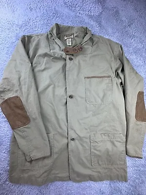 Cabalas Jacket Men’s Large Outfitter Series Tan Barn/work Coat Elbow Patch VTG • $24.49