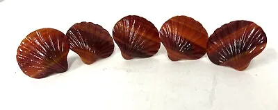 5 Vintage Mid-Century Modern Scalloped Shell Bakelite Napkin Rings • $34.99