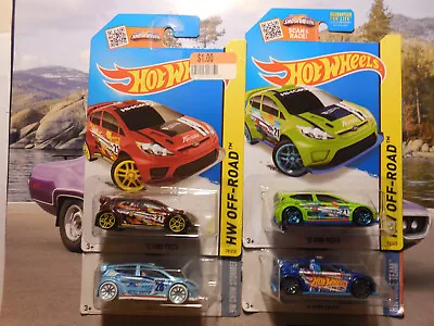 Hot Wheels 12 Ford Fiesta LOT 4 Car WRC OFF-ROAD RALLY RACE TEAM SNOW STORMERS • $22.95
