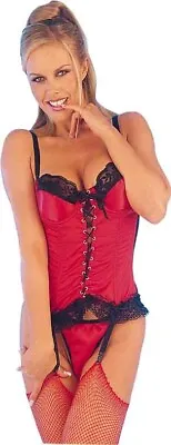 Satin Basque And FREE STOCKINGS • £26.99