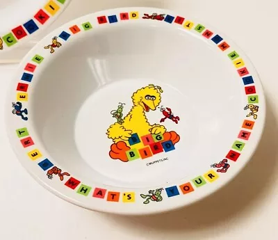 Sesame Street Soup Bowl What’s Your Name Child Plate Peter Pan Ind • $9.48