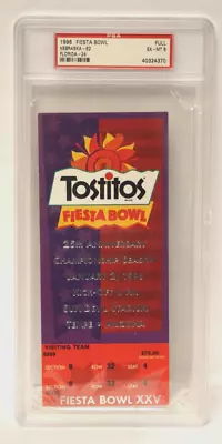 $199.95 • Buy 1996 Tostitos Fiesta Bowl Full Ticket (Nebraska 62 - Florida 24) PSA EX-MT 6