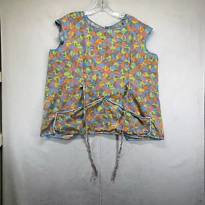 Vintage Fabric Chore Art Apron Vest Smock Retro Pocket Cooking Crafts 70s • $14.99