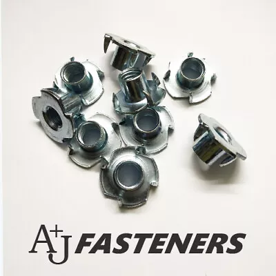 £2.74 • Buy T Nuts Pronged Tee Nuts Zinc Plated Steel - M4 M5 M6 M8 M10 Wood Blind Captive