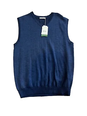 NWT LT Large Tall Cutter & Buck 100% Italian Merino Wool Textured Sweater Vest  • $44.95