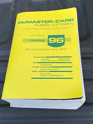 McMaster Carr 96 Supply Catalog Technical Industry Parts Support Equipment 1990 • $29.99