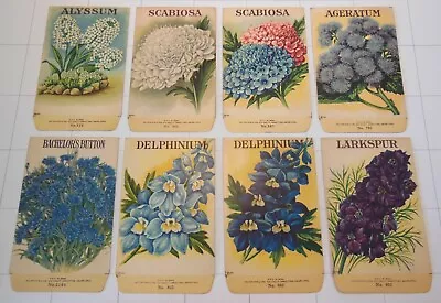 Lot Of 8 Vintage FLOWER SEED PACKETS (G3)-Galloway Litho Co-2 3/4 X4 3/8 -Unused • $28