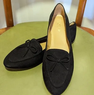 J. Crew Black Velvet Flats Loafers Size 8 • $25