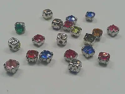Acrylic Rhinestone Montee Beads With Brass Findings Five-Holes Mixed Color  • $4