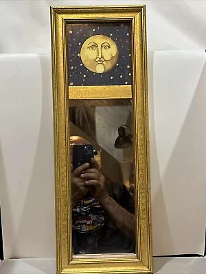 Antique Ornate French Gold Gesso Wood Framed Mirror 20”x 7” Country  Home Decor • $35