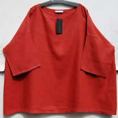 NWT Bryn Walker RAMBUTAN BEX TUNIC TOP Linen 29  Long Oversize L Bust 60  • $258.98