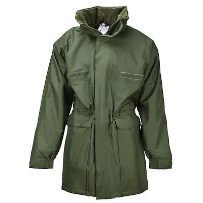 Original Belgian Military Rain Long Jacket With Liner Olive Waterproof Field NEW • $44.67