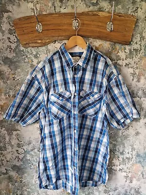 Mens Tom Taylor Vintage 90's Check Pattern Smart Country Style Cotton Shirt Xl • £15.99