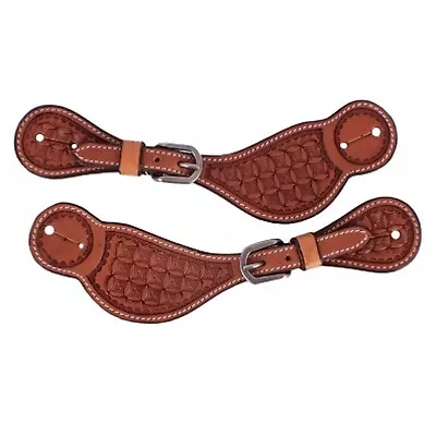 NEW Showman Men's Argentina Cow Leather Spur Straps With Floral Tooling Western • $34.87