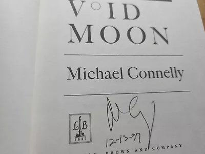 Michael Connelly SIGNED Void Moon 2000 First Edition Hardcover • $19.31