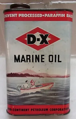 Vintage DX Marine Oil Metal One Quart Oil Can SAE 40 Mid Continent Petroleum  • $135
