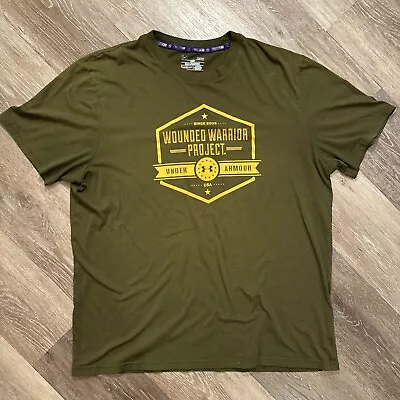 Under Armour Wounded Warrior Project T Shirt Large Army Green Heatgear Freedom • $19.97