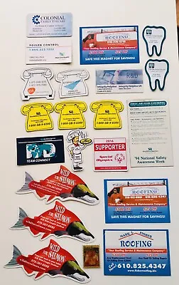 Mixed Lot Of 21 Rubber Flat Advertising Business Company Refrigerator Magnets • $4.09