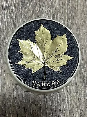Canada Fridge Magnet Gold  Maple Leaf With Bottle Opener • $5.99