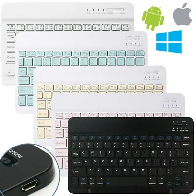 Rechargeable Wireless Bluetooth Keyboard For MAC IOS Android PC IPad Tablet Slim • $9.99