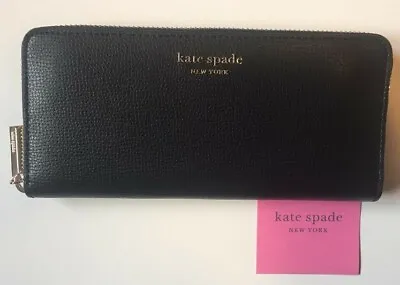New With Tags  Kate Spade  Brand  Leather  Continental Slim  Wallet  Color Black • $119.66