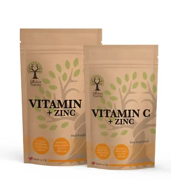 Vitamin C + Zinc Double Strength Formula 120 Vegan Capsules Natural Supplement • £7.80