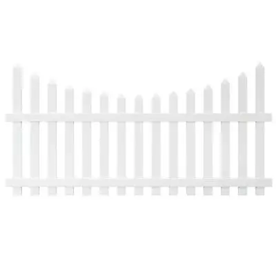 Veranda Fence Panel 4'Hx8'W Vinyl Scalloped Top Spaced Picket 3  Unassembled • $86.85