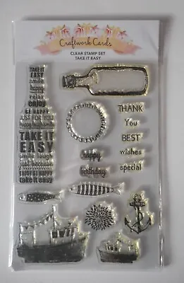 Craftwork Cards Clear Stamp Set - Take It Easy • £4.99