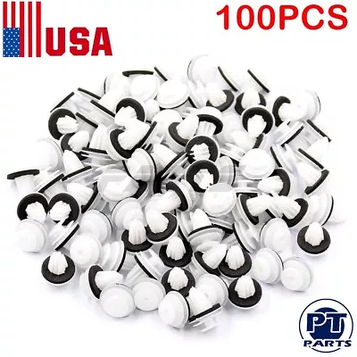 100 Pcs Hole Car Plastic Rivet Door Trim Retainer Clips 9mm For Honda Mitsubishi • $6.99