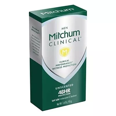 4 X Mitchum Men Clinical Unscented Soft Solid Antiperspirant Deodorant 1.6oz New • $64.99