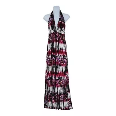 T Bags Revolve Saturated Tie Die Soft Jersey Knit Halter Festival Maxi Dress • $39.99