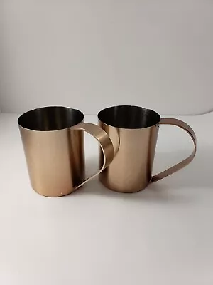 Crofton Mug Moscow Mule Set Of 2 Smooth Brass Looking Metal 16oz Barware • $14