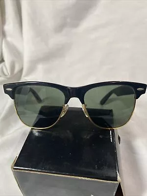 Ray-Ban B&L Wayfarer Max II W1272 Ebony Gold Frame G-15 Lens Sunglasses 52mm • $125