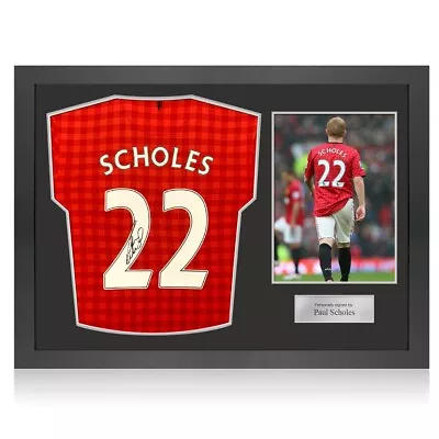 Paul Scholes Signed Manchester United 2012-13 Football Shirt. Icon Frame • $398.42
