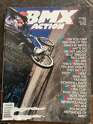 Vintage BMX Action Magazine October 1988 Volume 13 #10 Billy Griggs Red Line • $31