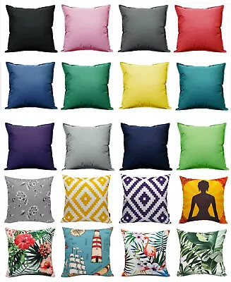 Waterproof Cushion Cover Garden Chair Indoor Outdoor Patio Square 43cm Or 60cm • £5.99